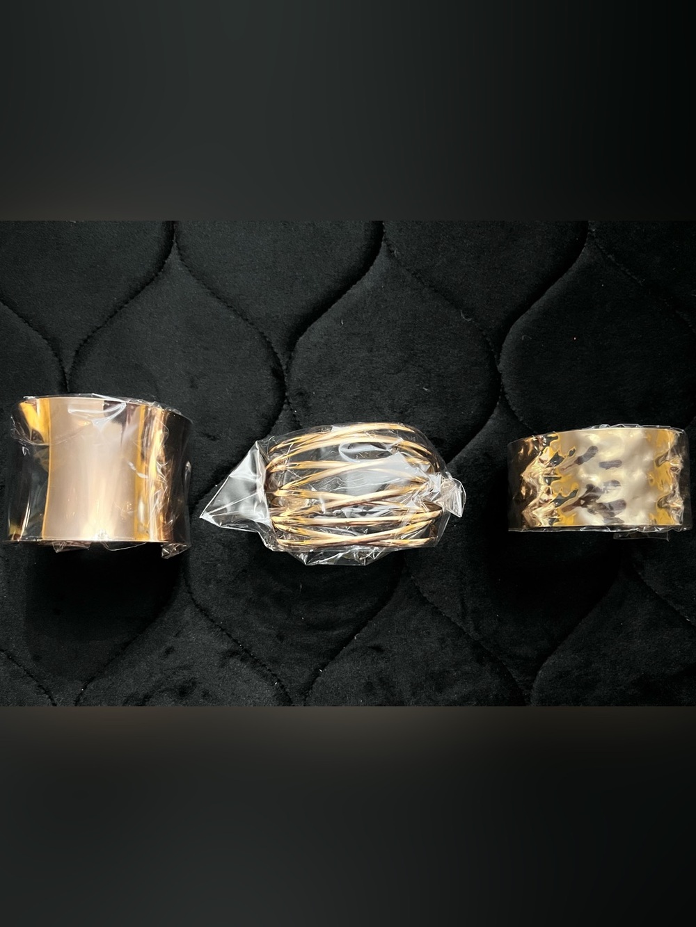 3 Piece Gold Tone Cuff Bracelets